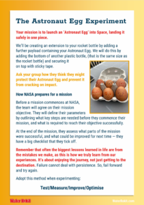 Astronaut Egg Experiment - front page